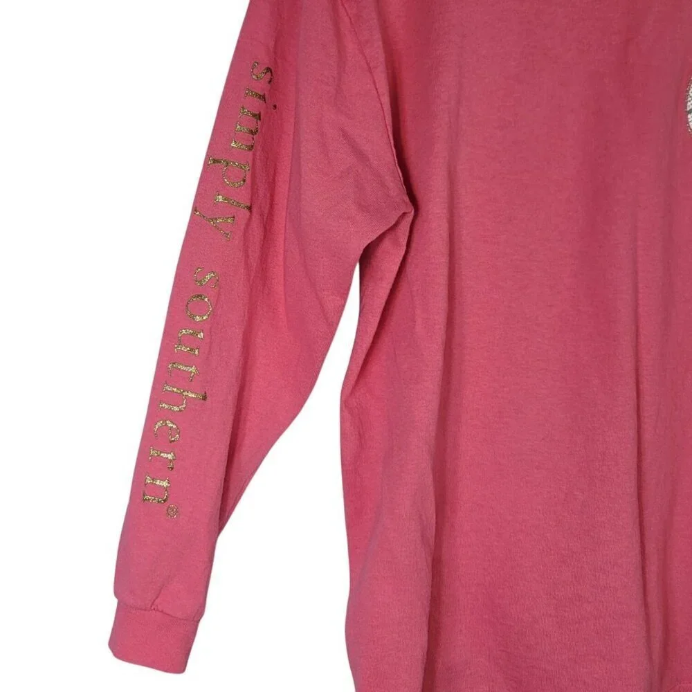 Simply Southern Christmas Cows TShirt Pink Large Cowbells Ring Are You Listening